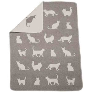 dekentje met silhouetten van verschillende katten
