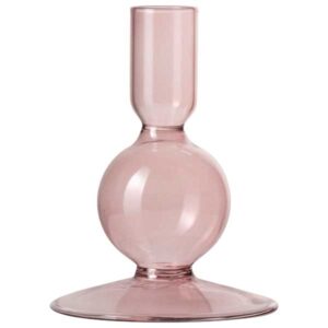 kandelaar dun glas roze