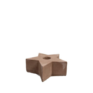 stervormige kandelaar van beton bruin