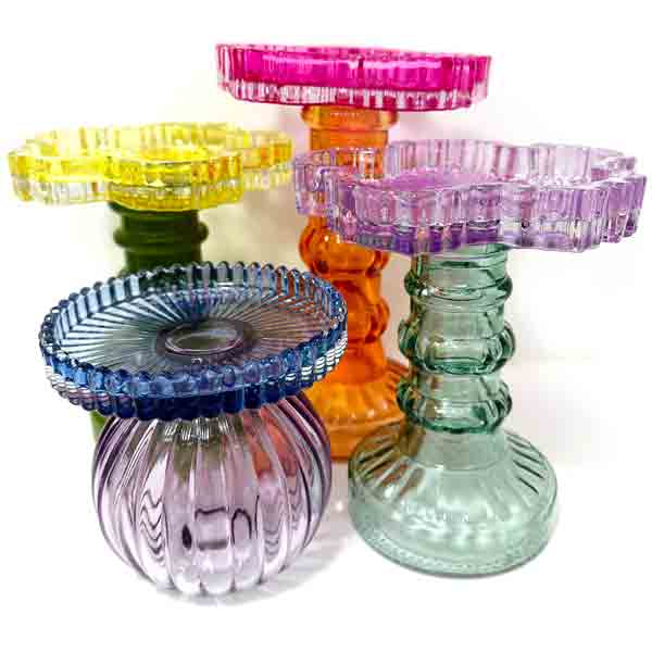 Schaaltje Op Voet Glas 2-Kleurig